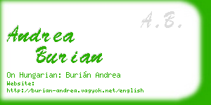 andrea burian business card